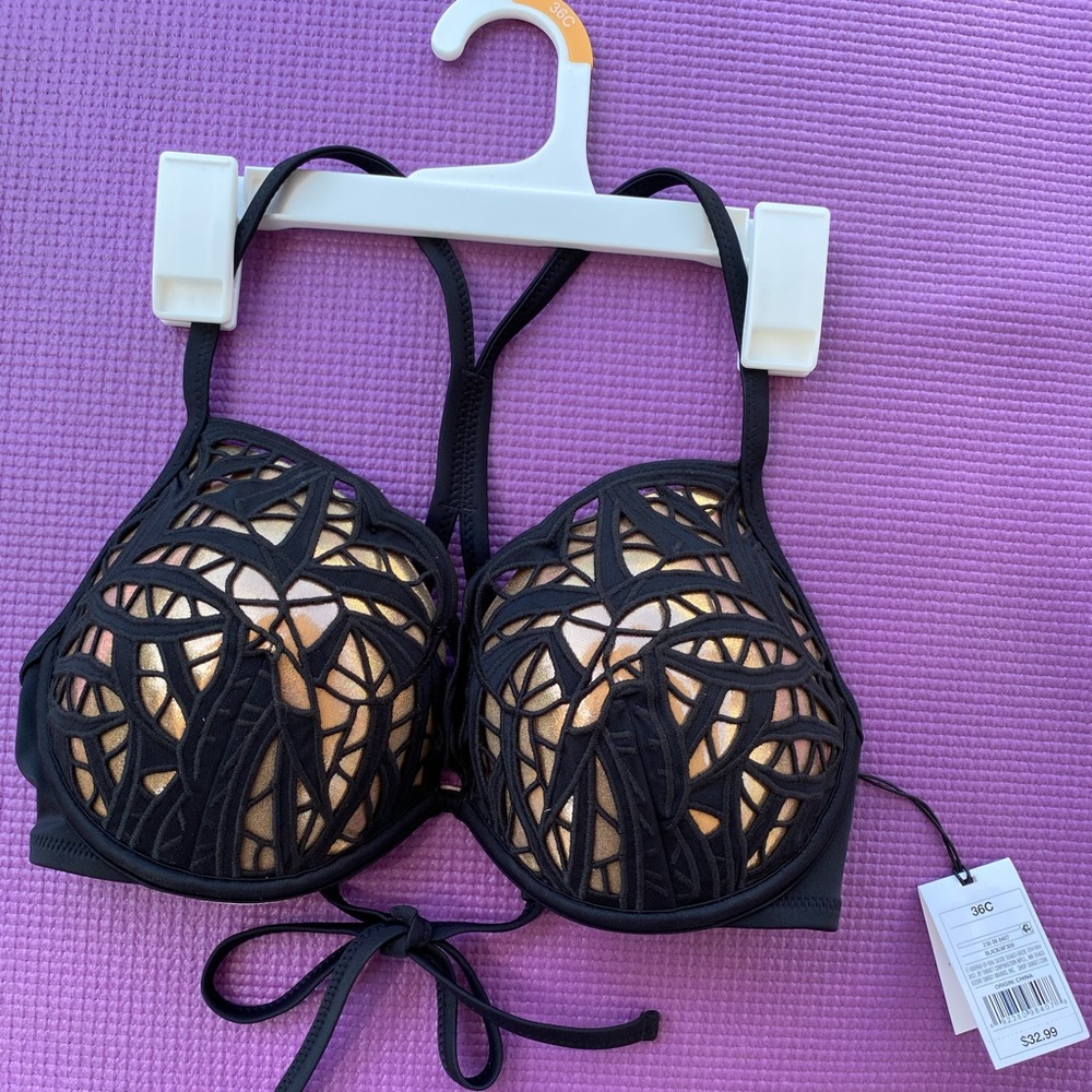 Bikini Top Black and Bronze Sand &Shores Brand